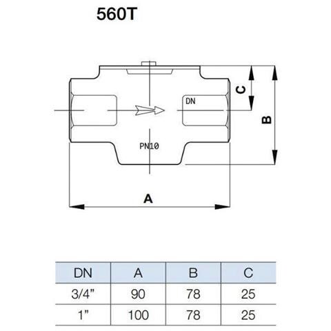 Valvola Di Zona A 3 Vie Dn 3/4"" Ff Codice 560t34 - Foto 3