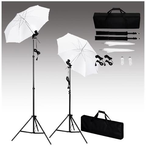 Kit Studio Fotografico Con Fondali Luci E Ombrelli - Foto 2