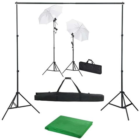 Kit Studio Fotografico Con Fondali Luci E Ombrelli - Foto 1