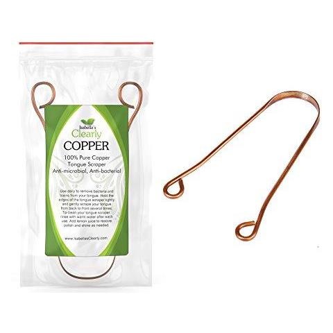Di Isabella Chiaramente Rame Pulitore Della Linguetta Raschietto - Ayurvedico Heavy-duty Antimicrobial 100 Rame Puro. Miglior Breath Remedy Bad. Rimuovere Batteri E Tossine. Naturale Oral Care. - Foto 1