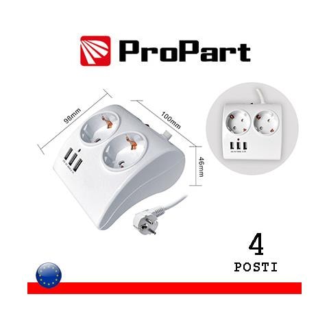 Multipresa Da Tavolo 2pos Schuko + 3 Usb Spina Schuko +inter - Foto 1