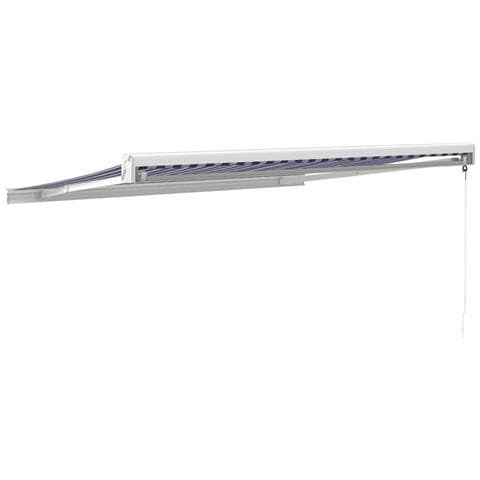 Tenda Sole Retrattile Blu E Bianca 3,5x2,5m Tessuto E Alluminio - Foto 2