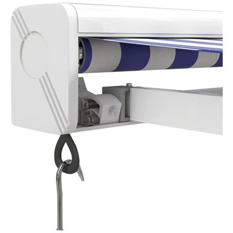Tenda Sole Retrattile Blu E Bianca 3,5x2,5m Tessuto E Alluminio - Foto 9