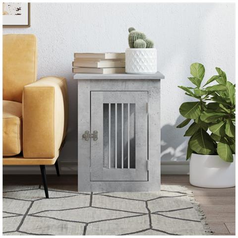 Gabbia Cani Arredamento Grigio Cemento 45x62x59cm Multistrato - Foto 2