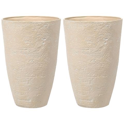 Set Di 2 Vasi Beige Sabbia 51 X 51 X 71 Cm Camia - Foto 2
