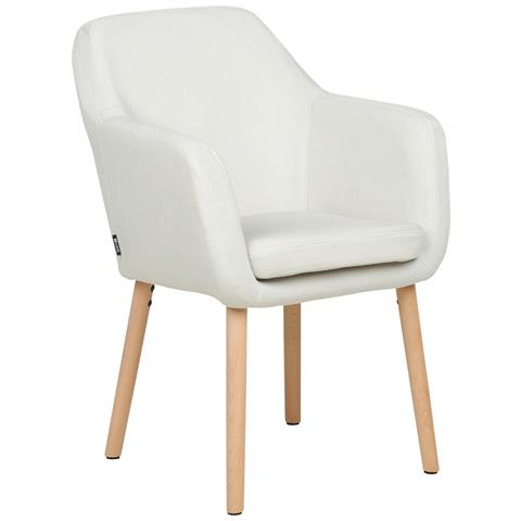 Sedia Da Pranzo Velluto Bianco Yorkville Ii - Foto 8