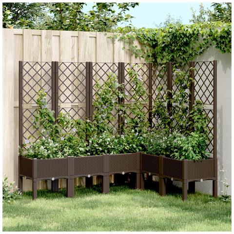 Fioriera Giardino Con Graticcio Marrone 160x120x142 Cm In Pp - Foto 1