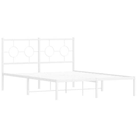 Giroletto Con Testiera Metallo Bianco 135x190 Cm - Foto 2