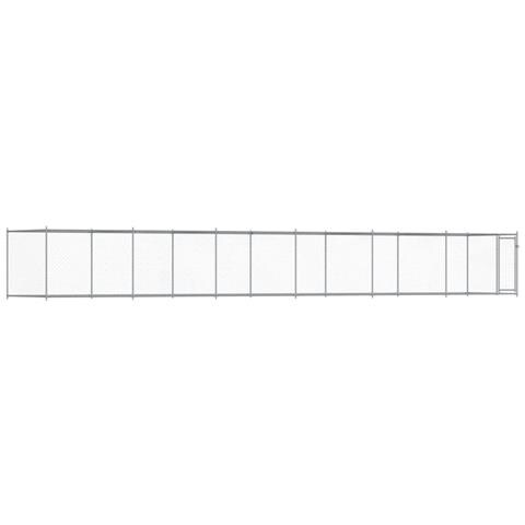 Gabbia Per Cani Con Porta Grigia 12x2x1,5 M In Acciaio Zincato - Foto 1