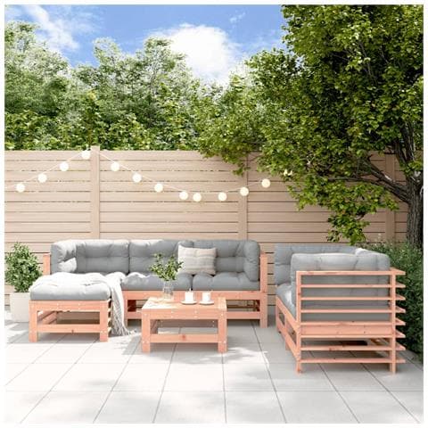 Set Salotto Da Giardino 7 Pz In Legno Massello Di Douglas - Foto 6