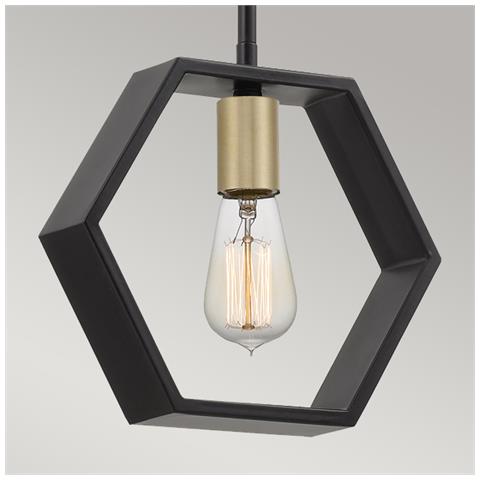 Sospensione Industrial Nordica Bismarck Acciaio Nero Terra 1 Luce E27 - Foto 4