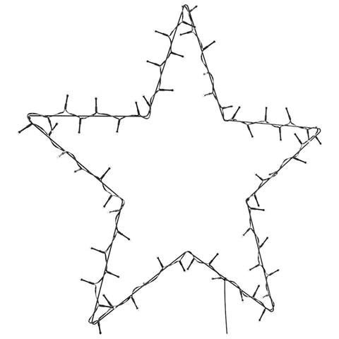 Luci Di Natale Stella Silhouette 80 Led Bianco Caldo - Foto 1