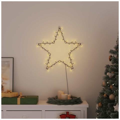 Luci Di Natale Stella Silhouette 80 Led Bianco Caldo - Foto 2