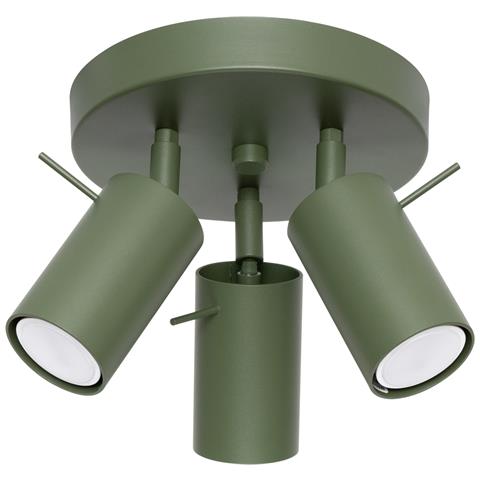 Lampada Da Soffitto Ring 3p Verde Oliva Sl. 1503 - Moderno Lampada Da Soffitto Verde Oliva 18.5x19.5x19.5 Cm - Foto 1