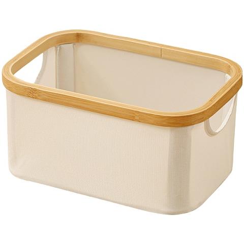 Cesto Portabiancheria Pieghevole Con Coperchio, Beige  S - Foto 1