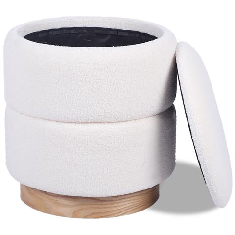 Pouf Petto Roméo In Tessuto Spugna Bianco - Foto 2