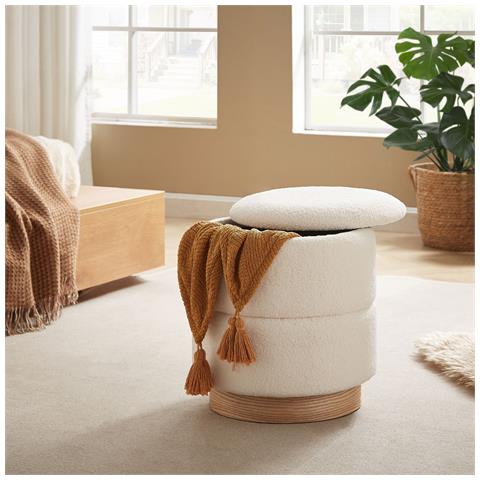 Pouf Petto Roméo In Tessuto Spugna Bianco - Foto 1