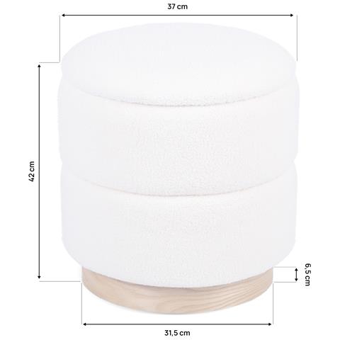 Pouf Petto Roméo In Tessuto Spugna Bianco - Foto 8