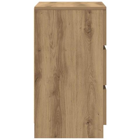 Comodini con 3 Cassetti 2 pz Rovere Artigianale 39x35x65 cm - Foto 2