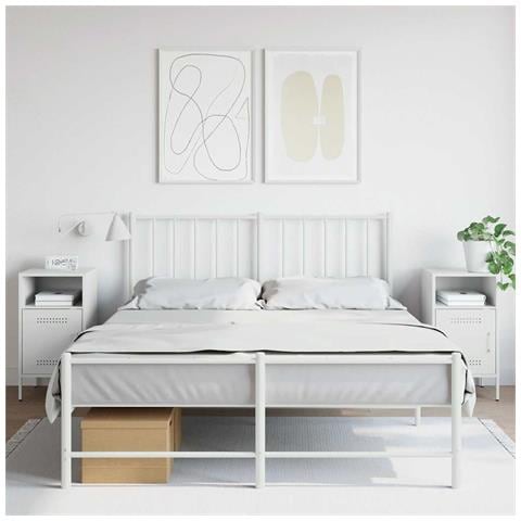 Comodini 2 Pz Bianchi 36x39x68 Cm In Acciaio - Foto 1