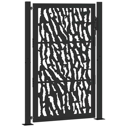 Cancello Giardino Nero 105x155 Cm In Acciaio Design A Traccia - Foto 1