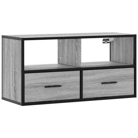 Mobile Tv Grigio Sonoma 80x31x39,5 Cm Legno Multistrato Metallo - Foto 2