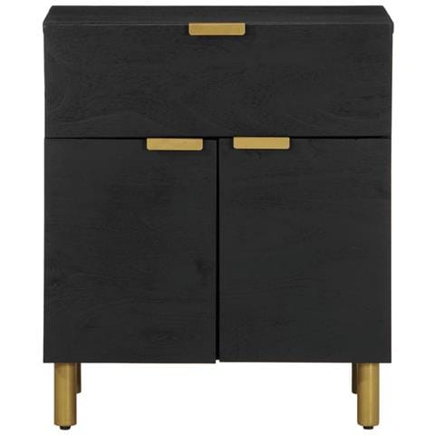 Comodino Nero 50x33x60 Cm In Legno Multistrato - Foto 3