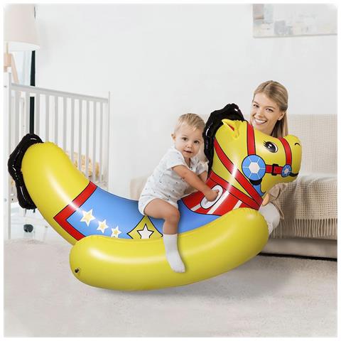 Galleggiante Gigante A Forma Di Cavallo. 180x83 Cm. 180x83x86 Cm. Colore Giallo - Foto 2