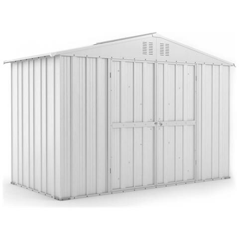 Box Attrezzi Casetta Giardino In Acciaio Zincato 327x155cm X H2.15m - 114kg - 5.06mq - Bianco - Foto 1