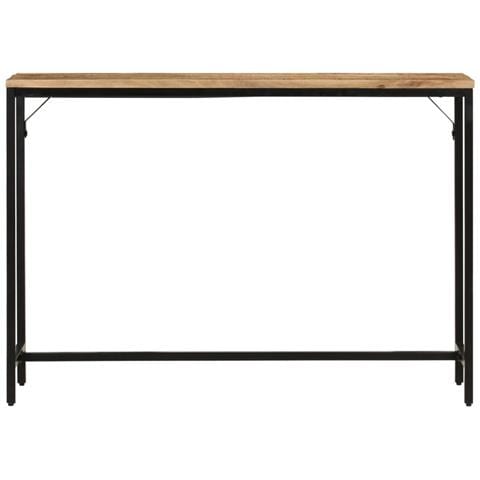 Tavolo Consolle 110x30x75cm Legno Massello Mango Grezzo E Ferro - Foto 1