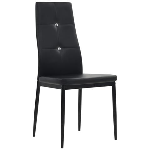 Lusso Casadino - Sedie Da Pranzo 6 Pz Nere In Similpelle - Foto 1