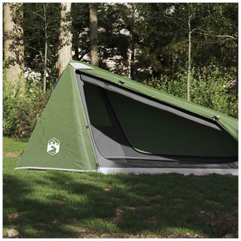 Tenda da Campeggio a Tunnel per 1 Persona Verde Impermeabile - Foto 1