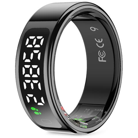 Prixton anello Intelligente Smart Ring Orbyt Touch Taglia 8 (18.3 Mm) Fitness Tracker Con Schermo E Base Di Ricarica Colore Nero - Foto 1