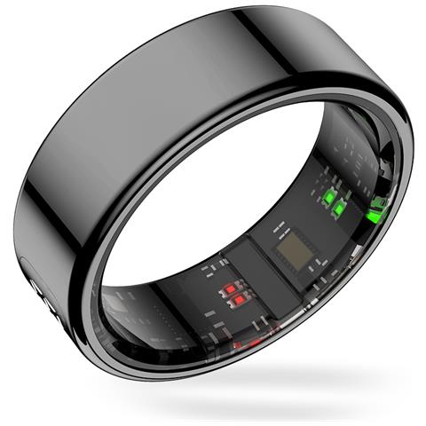 Prixton anello Intelligente Smart Ring Orbyt Touch Taglia 8 (18.3 Mm) Fitness Tracker Con Schermo E Base Di Ricarica Colore Nero - Foto 2