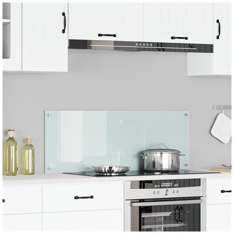 Schienale Cucina Bianco 110x40x0,6 cm Vetro Temperato - Foto 2
