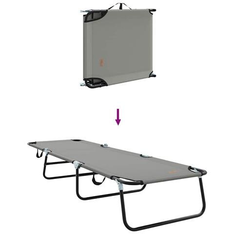 Lettino Prendisole 2 pcs Portatile Grigio in Tessuto Oxford 600D - Foto 9