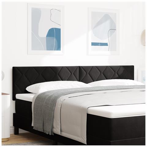 Testiera  Design Blocchi Diamante Nera 180 cm in Velluto - Foto 2
