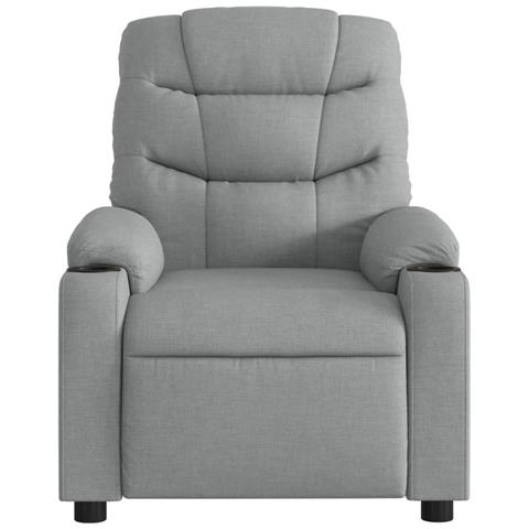 Poltrona Elettrica Reclinabile Grigio Chiaro in Tessuto - Foto 9