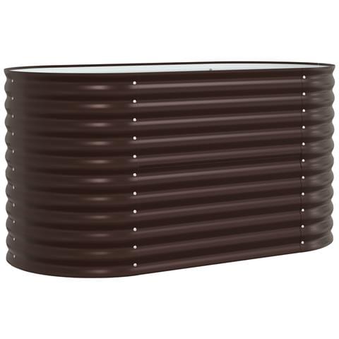 Letto da Giardino Rialzato Marrone 160x80x81 cm in Acciaio Zincato - Foto 1