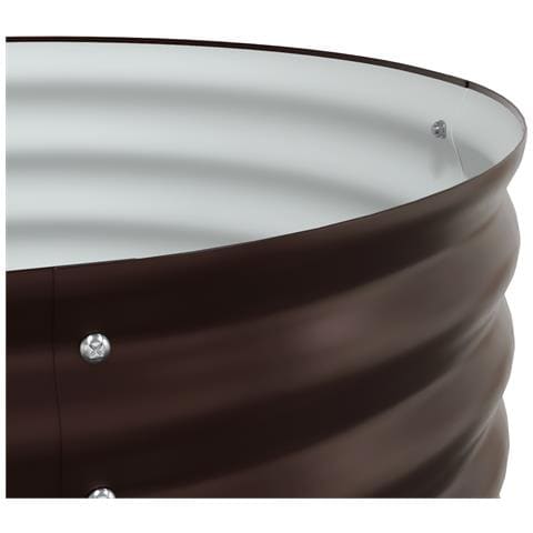 Letto da Giardino Rialzato Marrone 160x80x81 cm in Acciaio Zincato - Foto 8