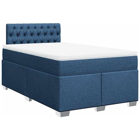 Giroletto a Molle con Materasso Blu 120x190 cm in Tessuto - Foto 1