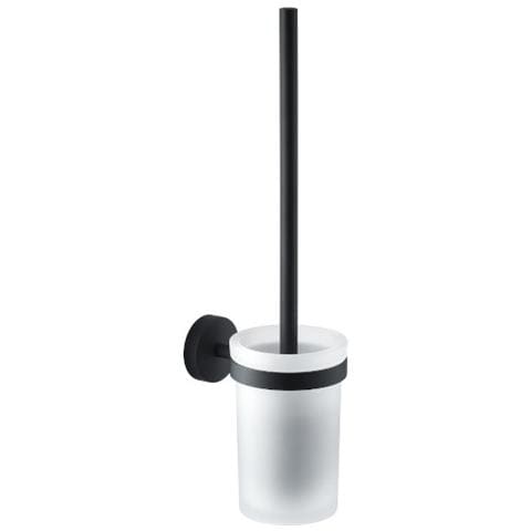 Scopino Wc Con Ciuffo In Setole Da Muro In Acciaio Inox E Cromall 2333-03 Serie Eros Nero Matt - Foto 1