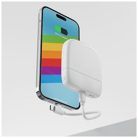 Powerbank 5000 Mah + Cavo Multi Ice-p 28% Plastica Riciclata, Bianco - Foto 2