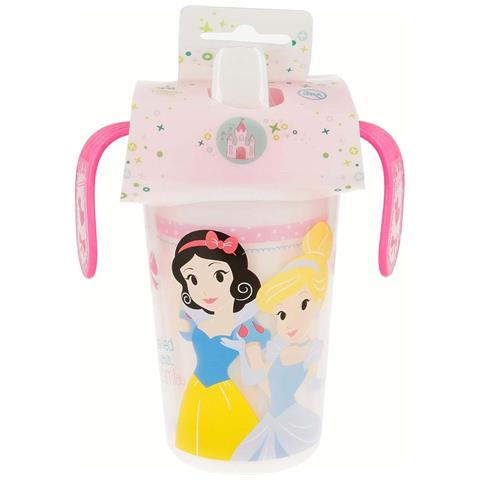 Tazza Da 320 Ml Decorazione Principesse Fatate Per Bambini Con Punta E Maniglie, Rosa - Foto 5