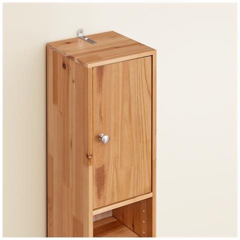 Armadietto Per Bagno Alto Idrorepellente In Legno Con Ripiani Regolabili - Foto 2