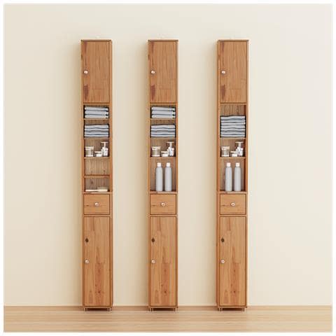 Armadietto Per Bagno Alto Idrorepellente In Legno Con Ripiani Regolabili - Foto 7