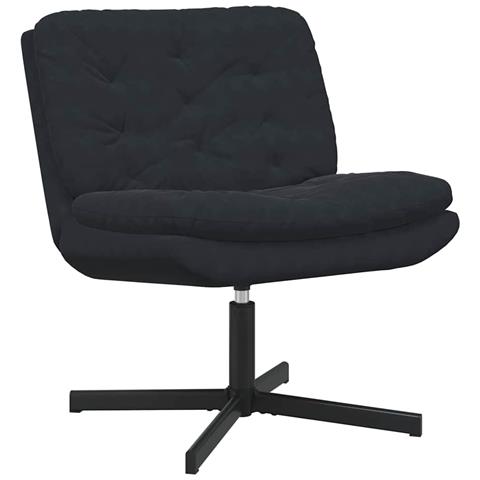 Poltrona Relax con Base Girevole Nero 63 x 75 x 76 cm Velluto - Foto 1