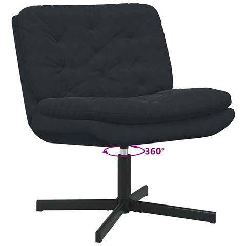 Poltrona Relax con Base Girevole Nero 63 x 75 x 76 cm Velluto - Foto 9