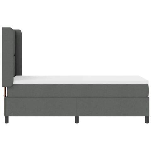 Letto a molle con materasso Grigio scuro 80 x 200 cm Tessuto - Foto 9