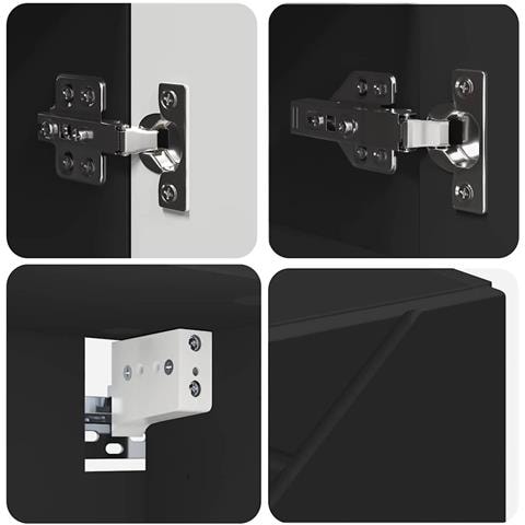 Mobiletto per specchio Nero 59 x 17 x 55 cm Legno multistrato - Foto 9